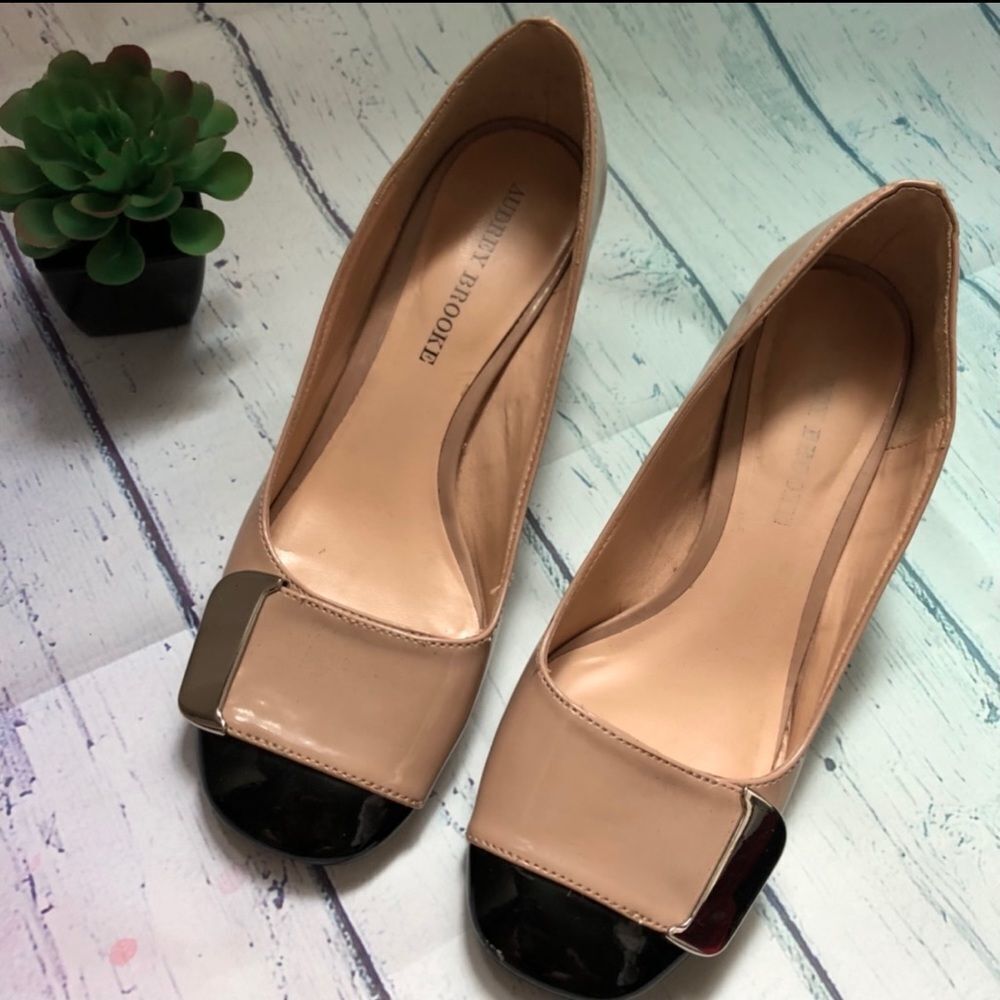 Audrey Brooke nude shoes.